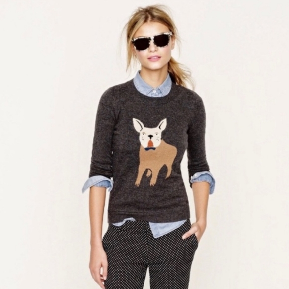 J. Crew French Bulldog Wool blend Sweater Women's Small - Picture 5 of 6